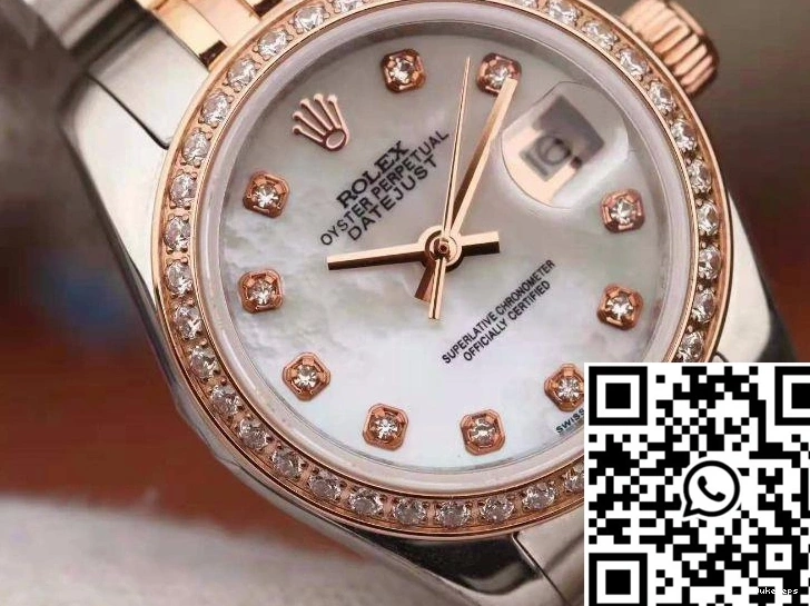 Rolex 28MM Enamel Dial Lady Two Bracelet Datejust Tone 0401